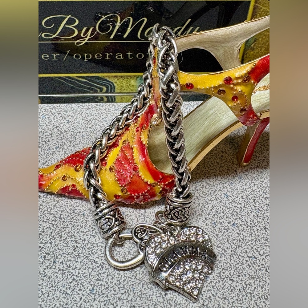 Chunky “GLAMMA”  Bracelet Silver Chain